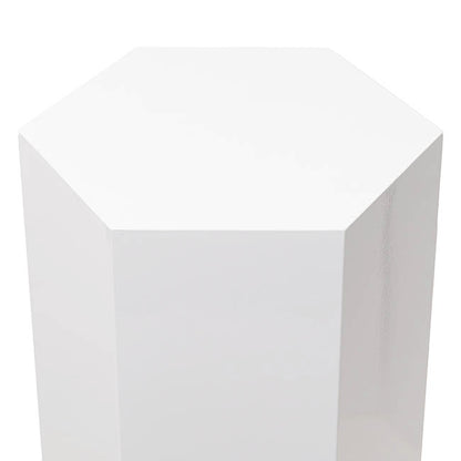 Hexagon Plinth Metal Set 3 White (60/70/85cmH)