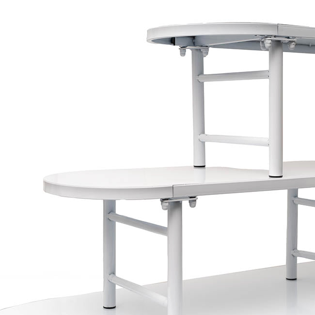 Display Table 3 Tier Metal White (106cmH)