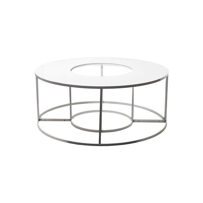 Display Stand Large 3 Tier Metal White (180cmDx140cmH)