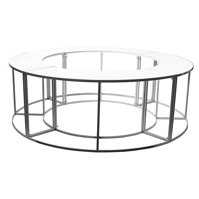 Display Stand Large 3 Tier Metal White (180cmDx140cmH)