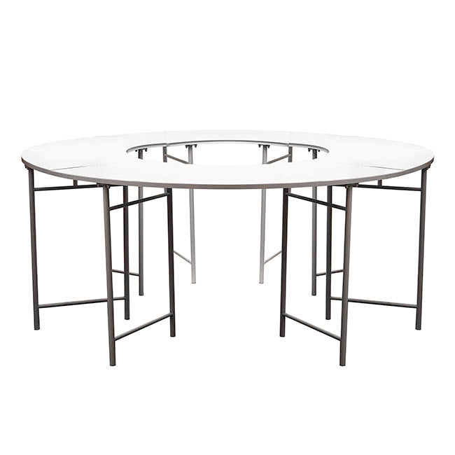 Curved Display Table Metal Set 4 White (80cmH)