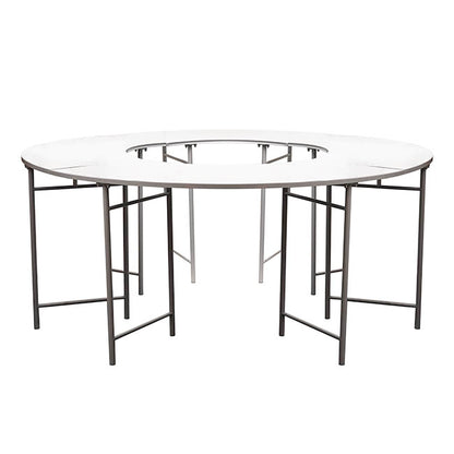 Curved Display Table Metal Set 4 White (80cmH)