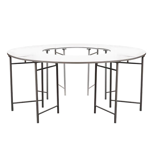Curved Display Table Metal Set 4 White (80cmH)