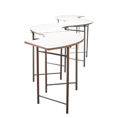 Curved Display Table Metal Set 4 White (80cmH)