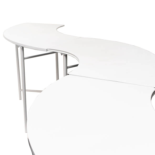 Curved Display Table Metal Set 4 White (80cmH)