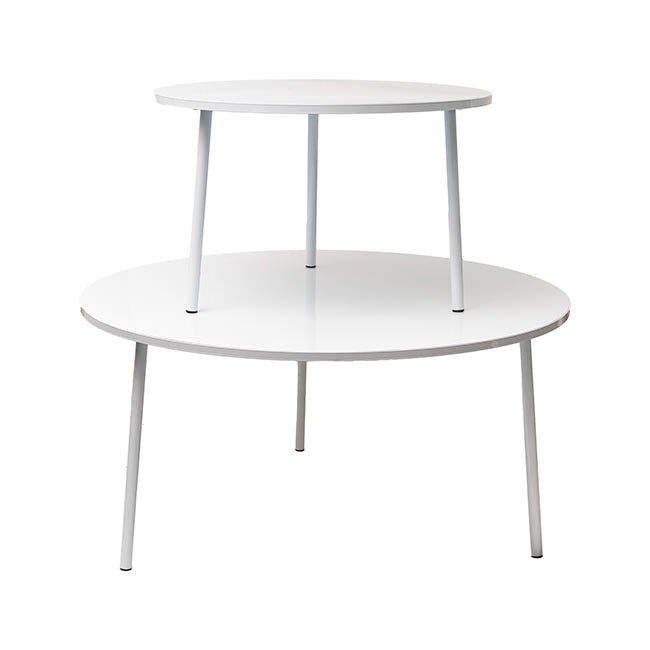 Coffee Table Riser Metal Set 2 White (80/120Dx50/60cmH)