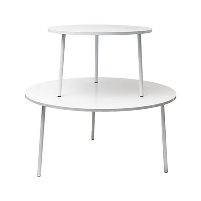 Coffee Table Riser Metal Set 2 White (80/120Dx50/60cmH)