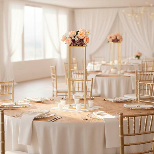 Metal Centrepiece Flower Table Stand KD Gold (20x20x80cmH)