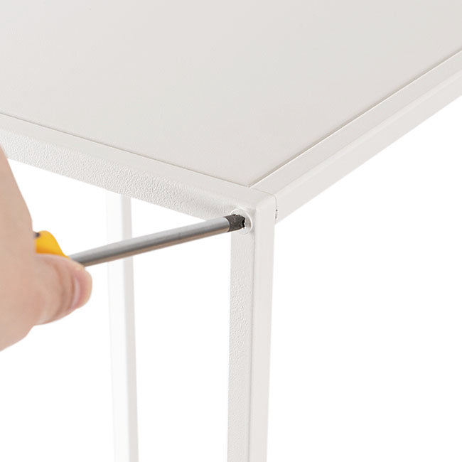 Metal Centrepiece Flower Table Stand KD White (20x20x80cmH)