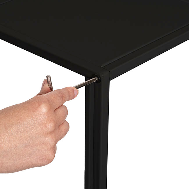 Metal Centrepiece Flower Table Stand KD Black (25x25x95cmH)