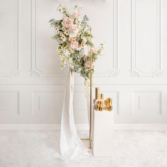 Tall Metal Flower Stand Gold (33x200cmH)