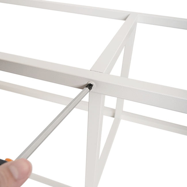 Tall Metal Flower Stand White (33x200cmH)