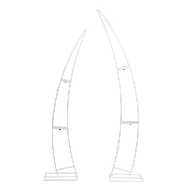 Backdrop Curved Metal Arch Frame Set 2 White (175cmH&200cmH)