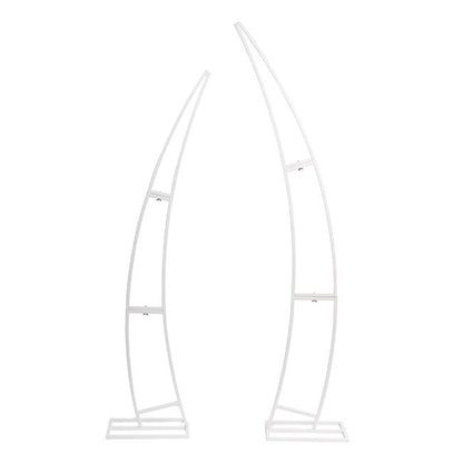 Backdrop Curved Metal Arch Frame Set 2 White (175cmH&200cmH)