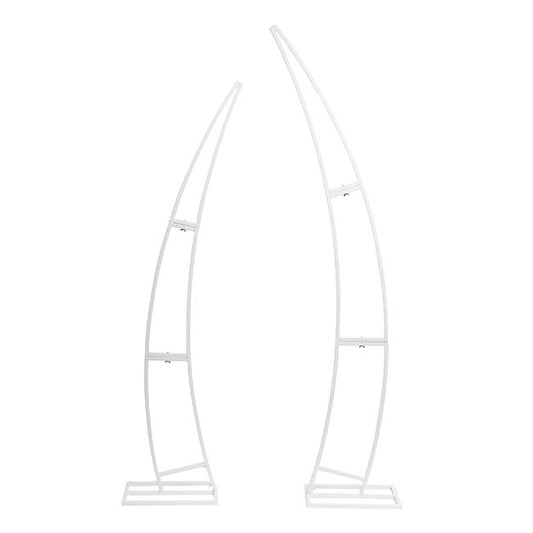 Backdrop Curved Metal Arch Frame Set 2 White (175cmH&200cmH)