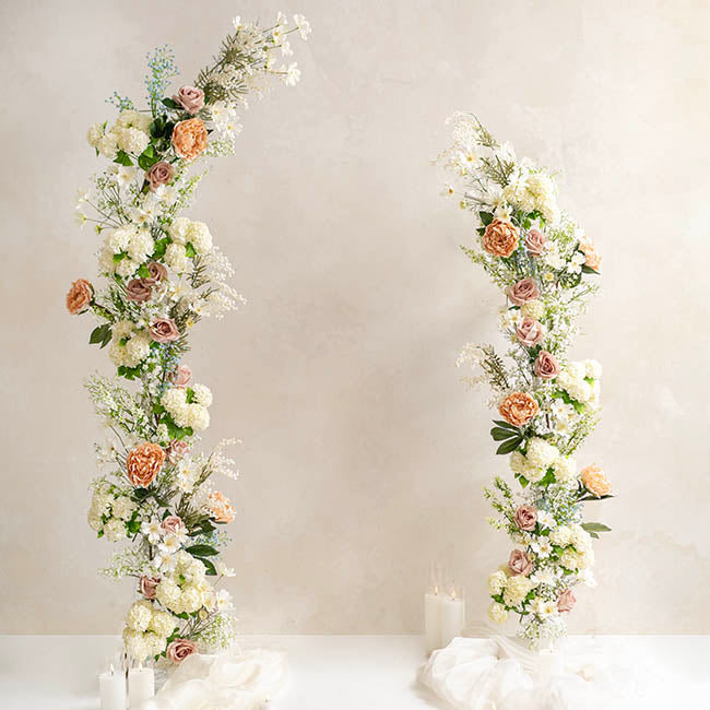 Backdrop Single Metal Arch Frame Set 2 White (150cmH&180cmH)