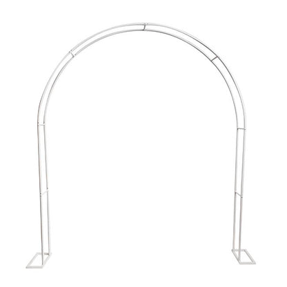 Wedding Metal Arch Curved Double Layer White (210x40x210cmH)