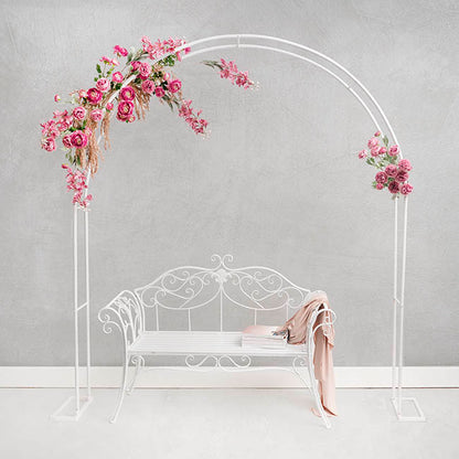 Wedding Metal Arch Curved Double Layer White (210x40x210cmH)