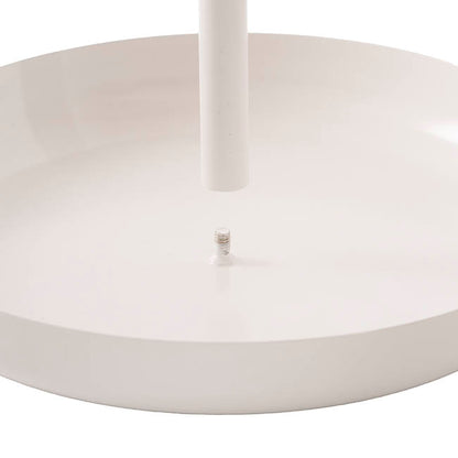 Cake Plate w Handle Metal Set 2 White (25cmD & 29cmD)