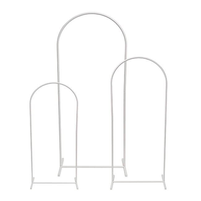 Wedding Metal Arch Backdrop Frame Set 3 White (182cmH)