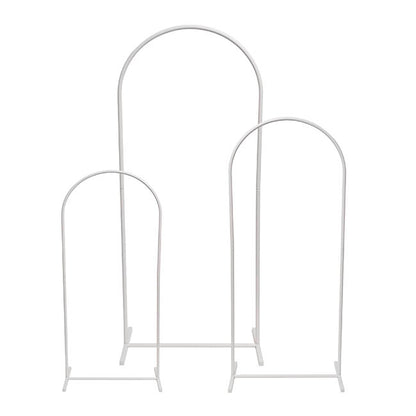 Wedding Metal Arch Backdrop Frame Set 3 White (182cmH)