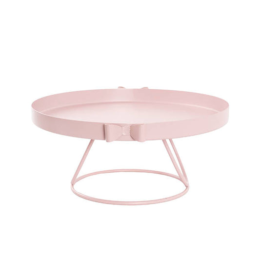 Cake Display Stand w Bow Pink (30cmDx13.5cmH)