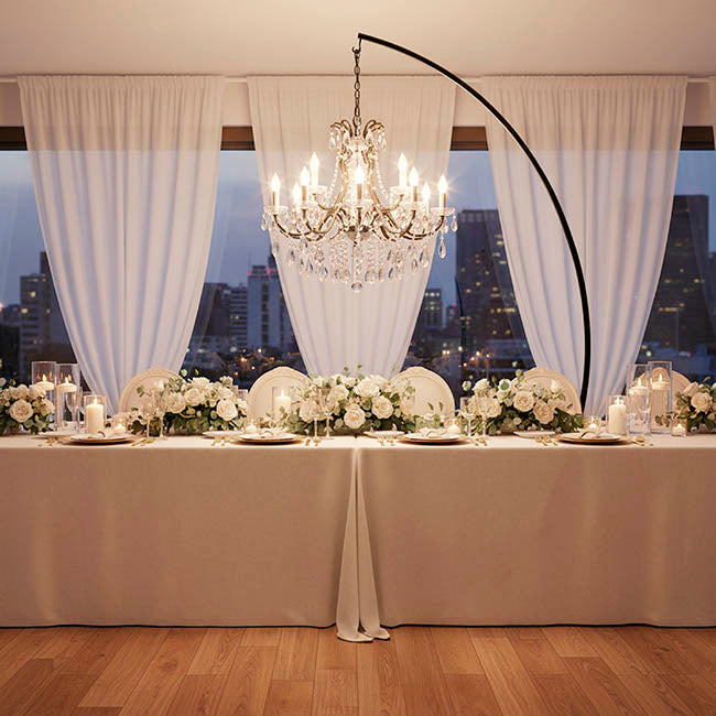 Curved Metal Hanger Frame Display Stand Black (250cmH)