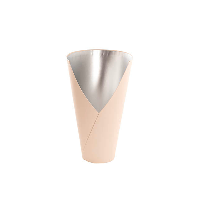 Flower Bouquet Conical Paper Vase Med Pink Pk5 (14x7x22Hcm)