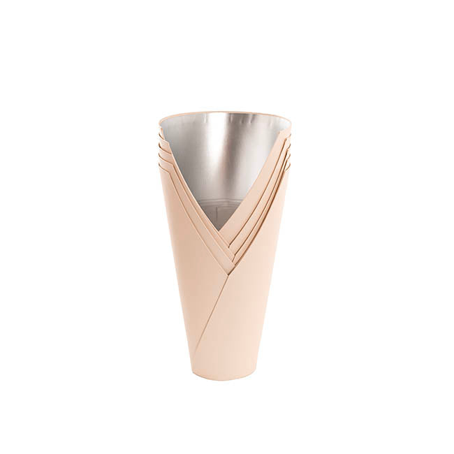 Flower Bouquet Conical Paper Vase Med Pink Pk5 (14x7x22Hcm)