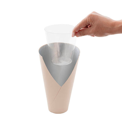Flower Bouquet Conical Paper Vase Med Pink Pk5 (14x7x22Hcm)