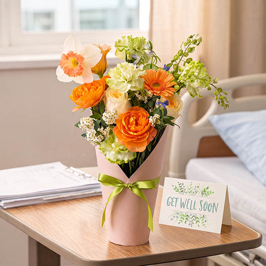 Flower Bouquet Conical Paper Vase Med Pink Pk5 (14x7x22Hcm)