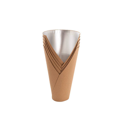 Flower Bouquet Conical Paper Vase Med Kraft Pk5 (14x7x22Hcm)