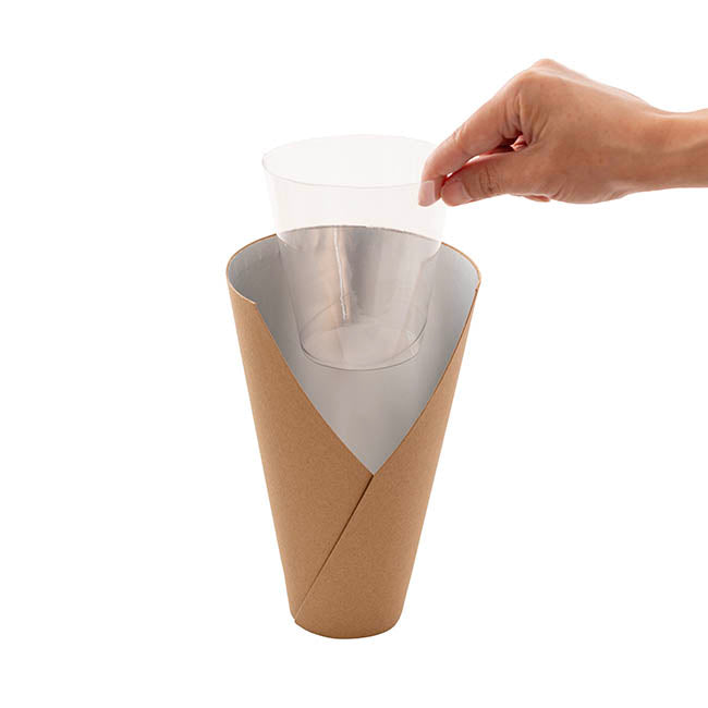 Flower Bouquet Conical Paper Vase Med Kraft Pk5 (14x7x22Hcm)