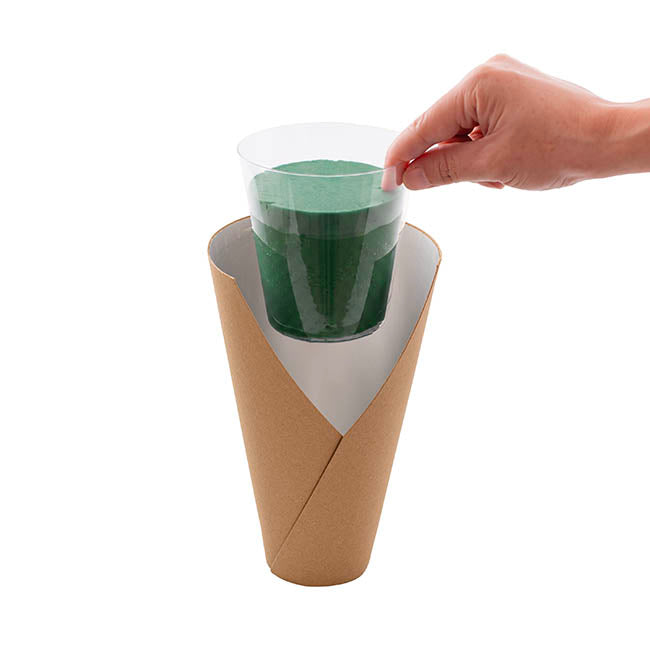 Flower Bouquet Conical Paper Vase Med Kraft Pk5 (14x7x22Hcm)