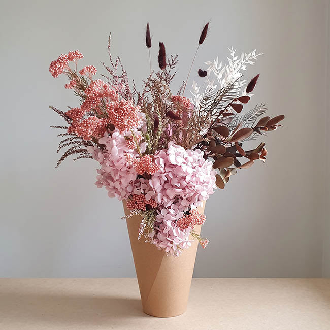 Flower Bouquet Conical Paper Vase Med Kraft Pk5 (14x7x22Hcm)