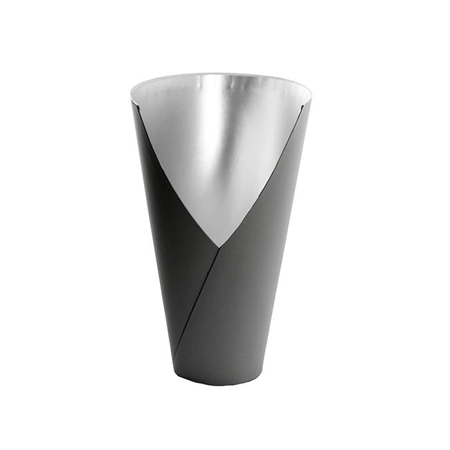 Flower Bouquet Conical Paper Vase Lge Black Pk5 (18x9x30Hcm)