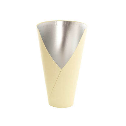 Flower Bouquet Conical Paper Vase Lge Ivory Pk5 (18x9x30Hcm)