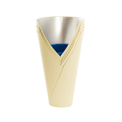 Flower Bouquet Conical Paper Vase Lge Ivory Pk5 (18x9x30Hcm)
