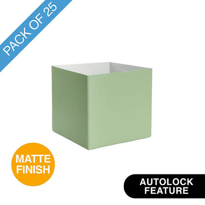 Mini Posy Box Matte Autolock Base Pk25 EarthGreen (13x12cmH)