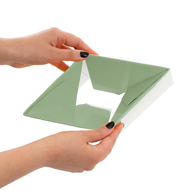 Mini Posy Box Matte Autolock Base Pk25 EarthGreen (13x12cmH)