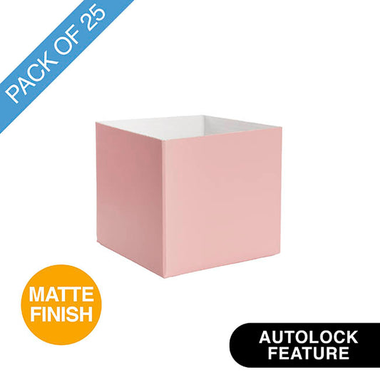 Mini Posy Box Matte Autolock Base Pk25 Musk (13x12cmH)