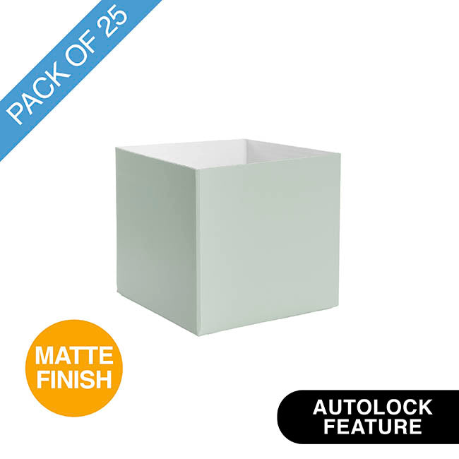 Mini Posy Box Matte Autolock Base Pk25 Sage (13x12cmH)