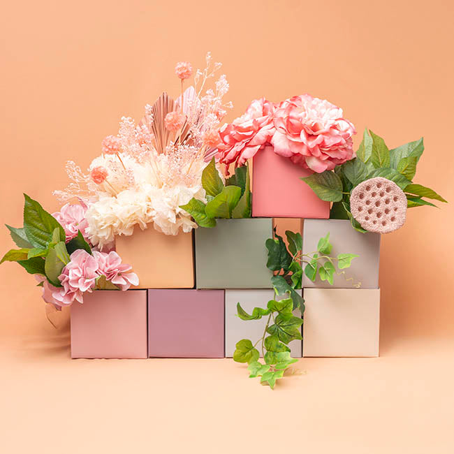 Mini Posy Box Matte Autolock Base Pk25 Sage (13x12cmH)