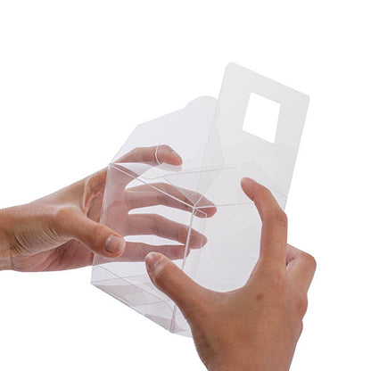 Cupcake Box Clear with Base 25mic White (80x80x80mm) Pack 10