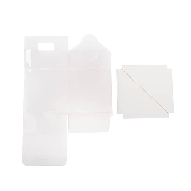 Cupcake Box Clear with Base 25mic White (80x80x80mm) Pack 10