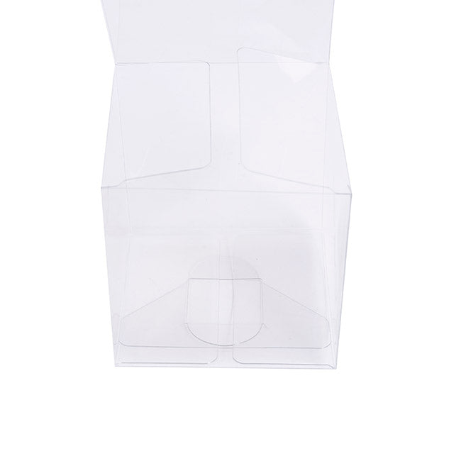 Cupcake Box Clear with Insert 30mic White (90x90x90mm) Pk 10