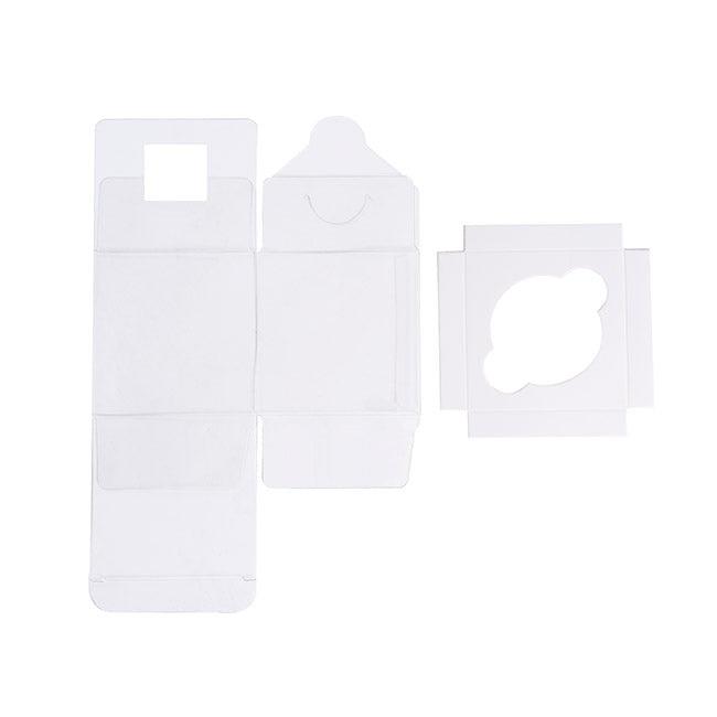 Cupcake Box Clear with Insert 30mic White (90x90x90mm) Pk 10