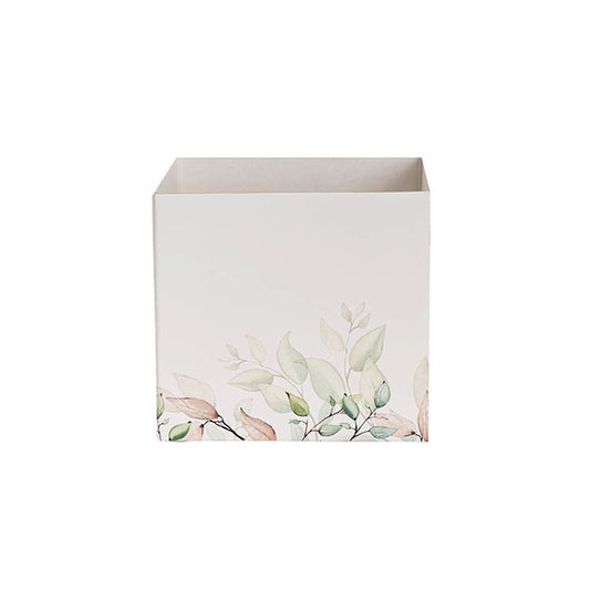 Mini Posy Box Collection Leaves White Pack 25 (13x12cmH)