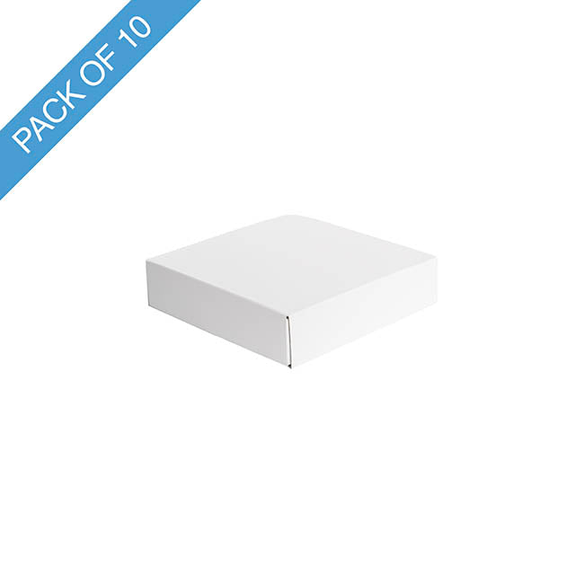 Posy Box Lid Mini Gloss White Pack 10 (13x13x4cmH)