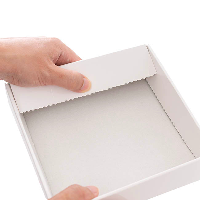 Posy Box Lid Mini Gloss White Pack 10 (13x13x4cmH)